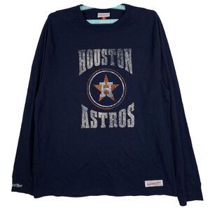 Houston Astros Mitchell & Ness MLB XL XLarge Longsleeve Shirt Distressed New‎